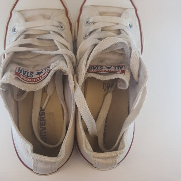 Converse All Star White Canvas Sneakers Youth's Size 13 Lace Up - Picture 5 of 7